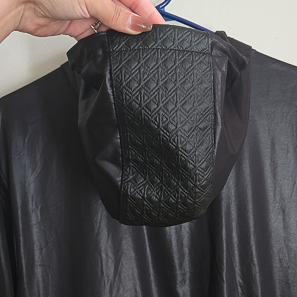 INC International Concepts Faux Leather Hooded Shirt - Picture 8 of 14